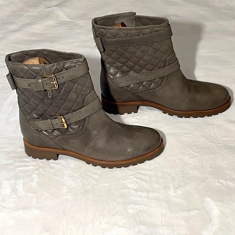 Kate Spade Samara Mousse Leather Boots Grey size 9.5M